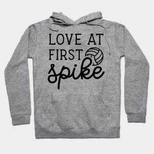 Love At First Spike Volleyball Girls Boys Cute Funny Hoodie